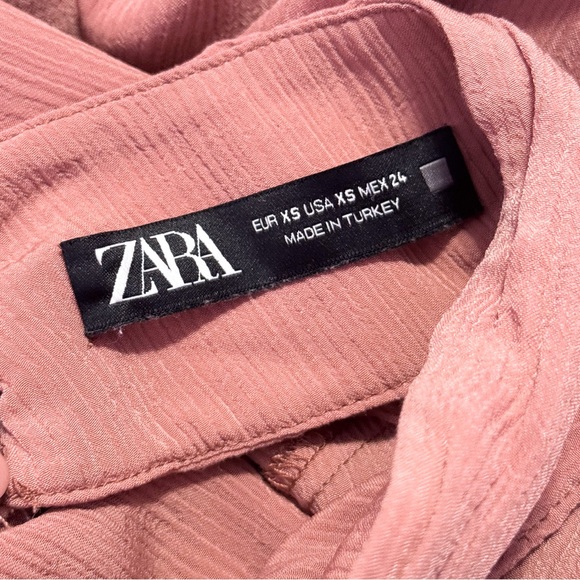Zara | Blush Pink Ruched Mock Neck Open Back | XS | EUC - Picture 6 of 8